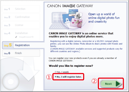 canon image gateway register camera