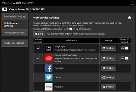 how to send multiple images to canon image gateway