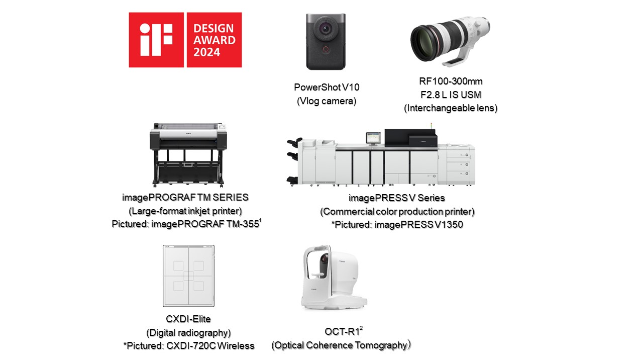 Canon Designs Recognized with Internationally Renowned iF Design Awards for 30th Consecutive Year